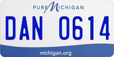 MI license plate DAN0614