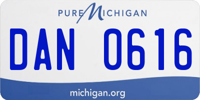 MI license plate DAN0616