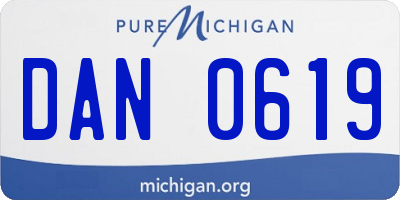 MI license plate DAN0619