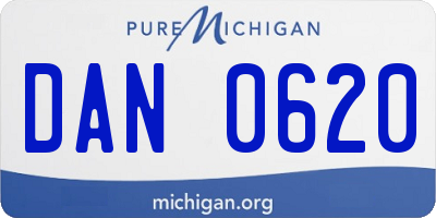 MI license plate DAN0620