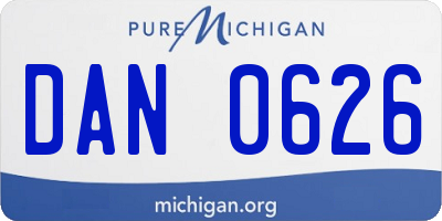 MI license plate DAN0626
