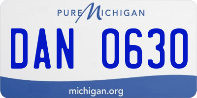 MI license plate DAN0630