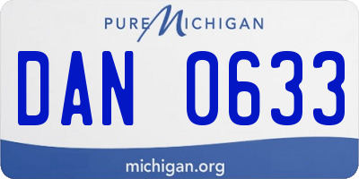 MI license plate DAN0633