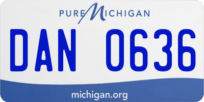 MI license plate DAN0636