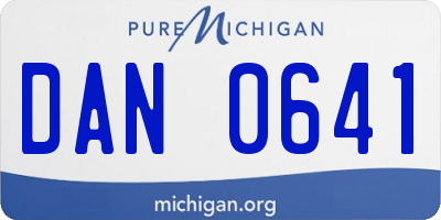 MI license plate DAN0641