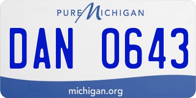 MI license plate DAN0643