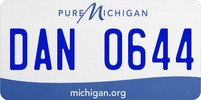 MI license plate DAN0644
