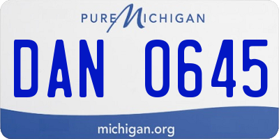 MI license plate DAN0645
