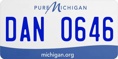MI license plate DAN0646