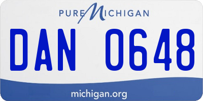 MI license plate DAN0648