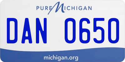 MI license plate DAN0650