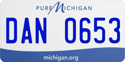 MI license plate DAN0653