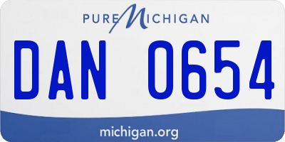 MI license plate DAN0654