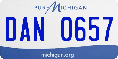 MI license plate DAN0657