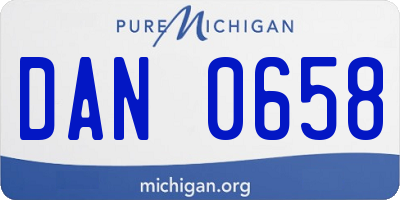 MI license plate DAN0658