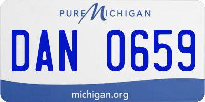 MI license plate DAN0659