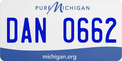 MI license plate DAN0662