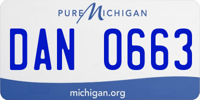 MI license plate DAN0663