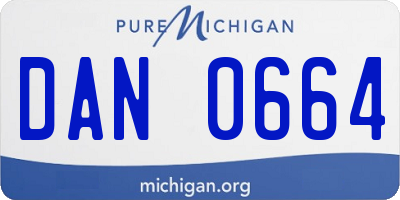MI license plate DAN0664