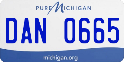 MI license plate DAN0665