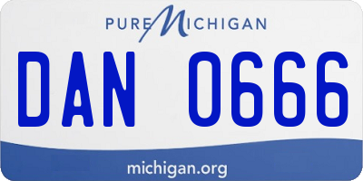 MI license plate DAN0666