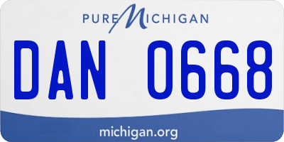 MI license plate DAN0668