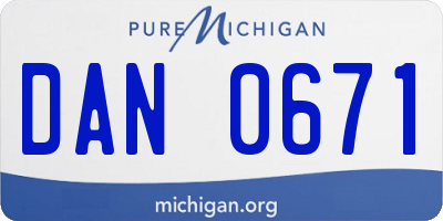 MI license plate DAN0671