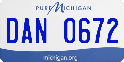 MI license plate DAN0672