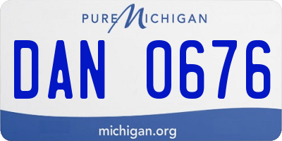 MI license plate DAN0676