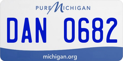 MI license plate DAN0682