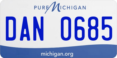 MI license plate DAN0685