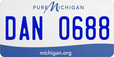 MI license plate DAN0688
