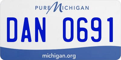 MI license plate DAN0691