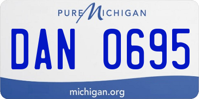 MI license plate DAN0695