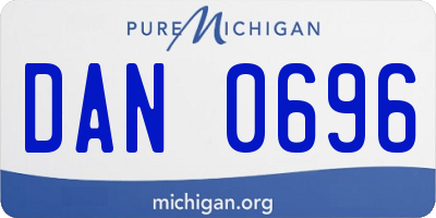 MI license plate DAN0696