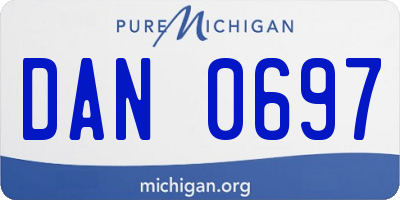 MI license plate DAN0697