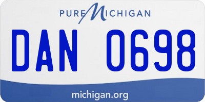 MI license plate DAN0698