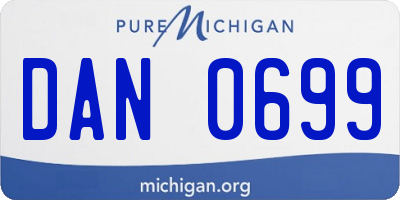 MI license plate DAN0699