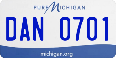 MI license plate DAN0701