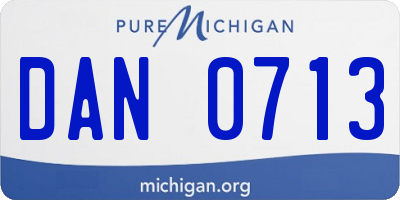 MI license plate DAN0713