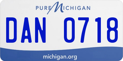 MI license plate DAN0718