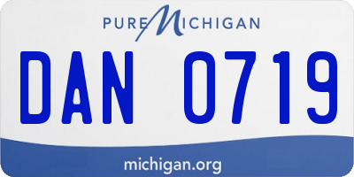 MI license plate DAN0719