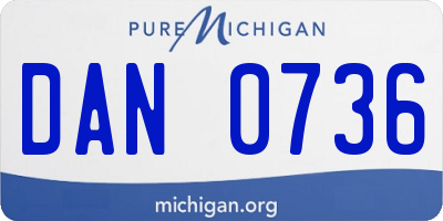 MI license plate DAN0736