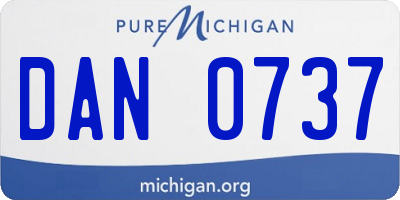 MI license plate DAN0737
