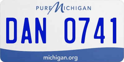 MI license plate DAN0741
