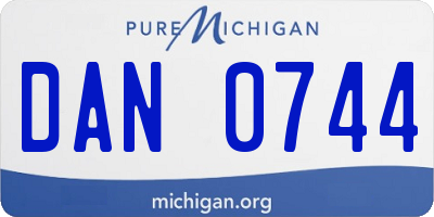 MI license plate DAN0744
