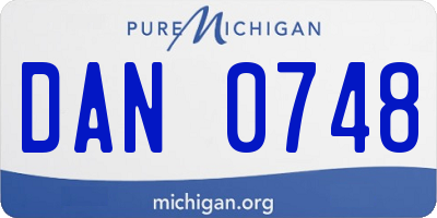 MI license plate DAN0748