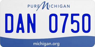 MI license plate DAN0750