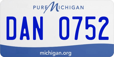 MI license plate DAN0752