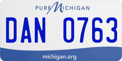 MI license plate DAN0763